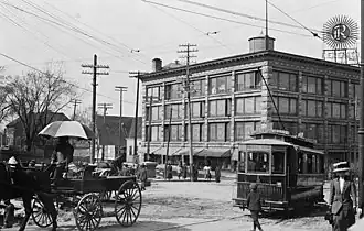 Daly Building on Rideau Street - Streetcar says "Rockcliffe Park", c1912