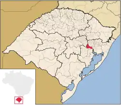 Location in Rio Grande do Sul