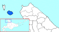 The area of Rishiri District in Sōya Subprefecture.