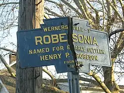 A Keystone Marker in serious need of repair from Robesonia, Pennsylvania.