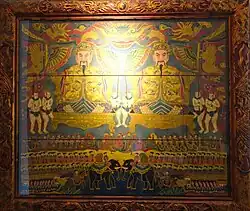 The Lacquer wood painting at Vua Rộc temple, dedicated to general Đoàn Thượng Công of Lý dynasty in Kien Xuong district, Thái Bình Province, 18th century AD.