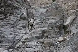 Rock strata east of the village