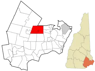 Location in Rockingham County and the state of New Hampshire.