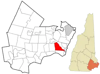 Location in Rockingham County and the state of New Hampshire