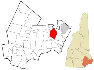 Location in Rockingham County and the state of New Hampshire.