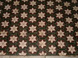 Detail of Cosmatesque floor, in the Basilica di Santa Maria in Cosmedin.