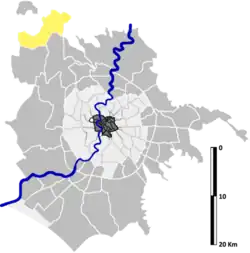 Position of the zona within the city