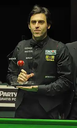 Winner Ronnie O'Sullivan with the trophy.