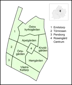 Rosengård's neighbourhoods