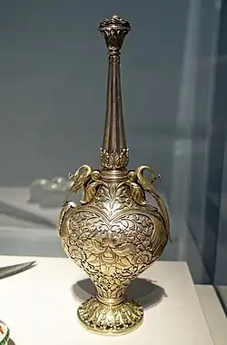 Rosewater sprinkler. Silver and gold. India, c. 1775-1800