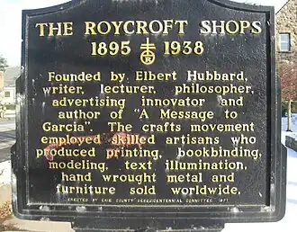Sign about Elbert Hubbard
