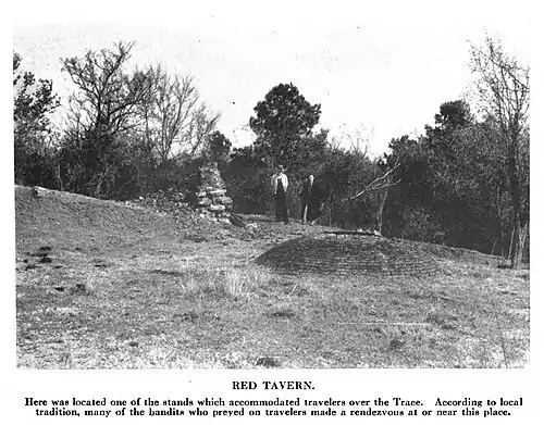 Ruins of the Red Tavern of the Natchez Trace photographed  1938