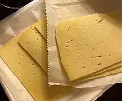Slices of rumi cheese