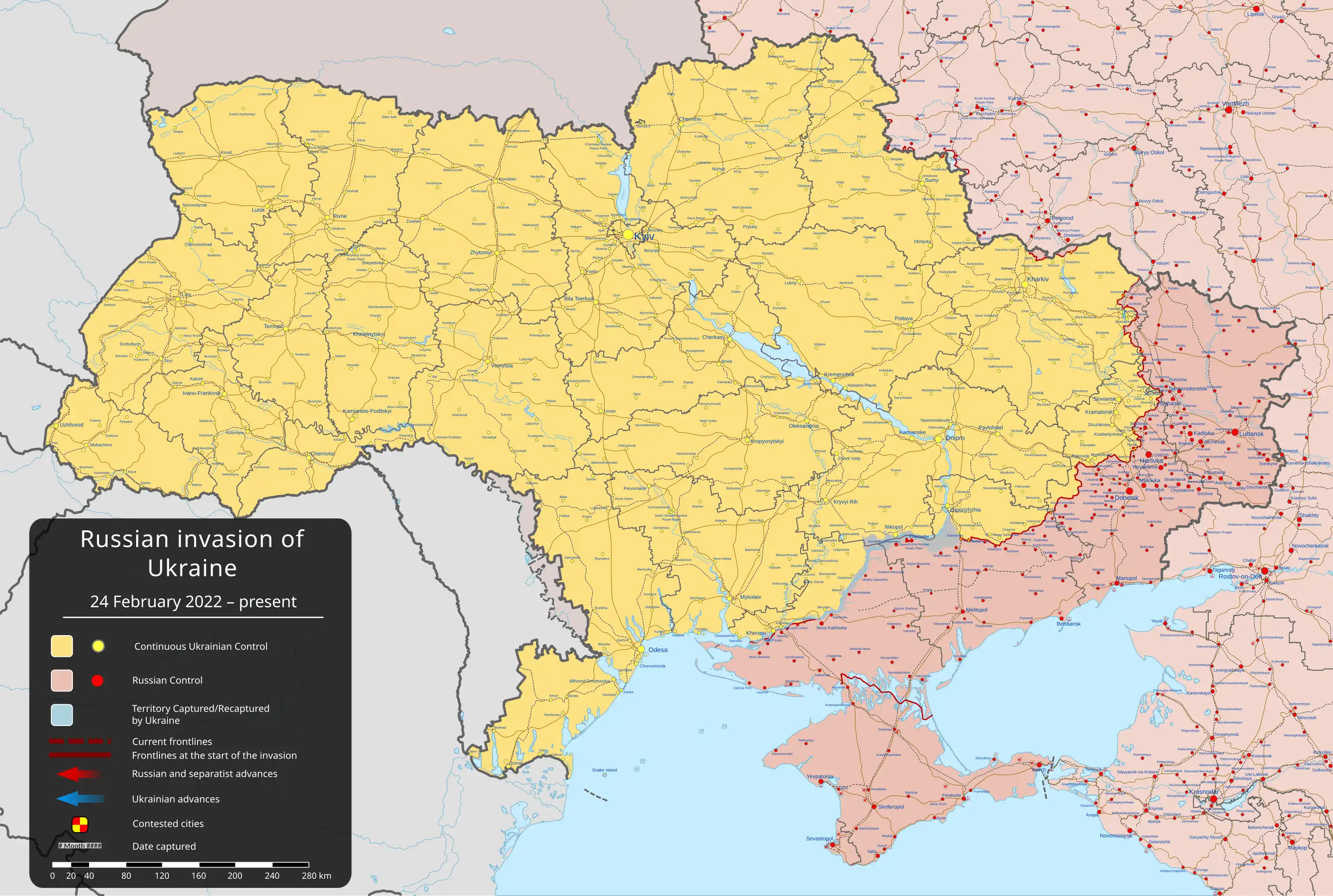 Russo-Ukrainian War map without Ukrainian-recaptured layer.svg