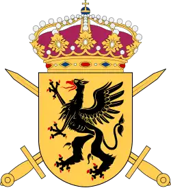 Coat of the arms of the Södermanland Regiment (P 10/Fo 43) 1994–2000 and the Södermanland Group (Södermanlandsgruppen‍) 2000–present.