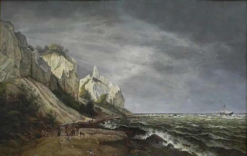Chalk cliff on Møn by Frederik Hansen Sødring (1831)