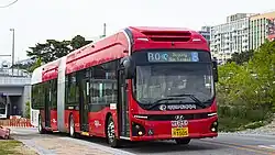 Elec City articulated bus in Sejong City, South Korea