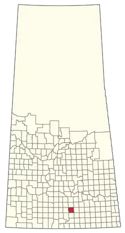 Location of the RM of Elmsthorpe No. 100 in Saskatchewan