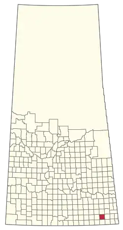 Location of the RM of Browning No. 34 in Saskatchewan