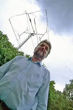 Amateur radio antenna array used for Earth–Moon–Earth communication on 144&nbsp;MHz. Location Jäder, central Sweden.