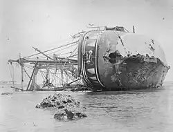 Adler after she keeled over and driven aground by the cyclone