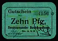 A ten-pfennig Swakopmunder Buchhandlung note issued in 1916