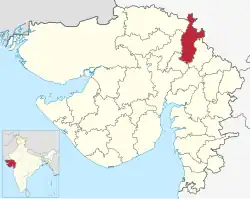 Location of district in Gujarat