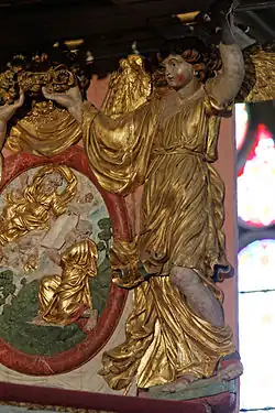 Another of the caryatides. Here we are afforded a good view of the tableau showing Moses receiving the ten commandments