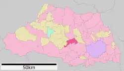 Location of Sakado in Saitama Prefecture