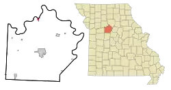 Location of Miami, Missouri