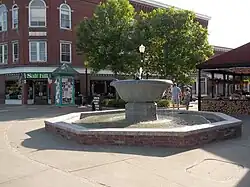 downtown fountain/Salt Hill in background