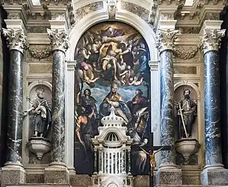 Dead Christ upheld by Saints and Angels by Jacopo Palma il Giovane