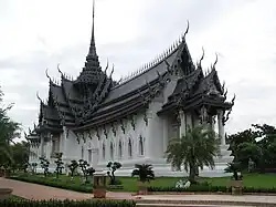 Sanphet Prasat Throne Hall, Ayuthayan kings' palace, replica in Muang Boran