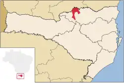 Location of Canoinhas in Santa Catarina