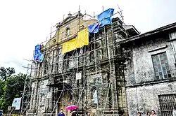 Facade undergoing restoration