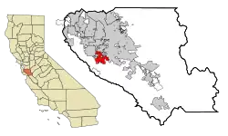 Location in Santa Clara County and the state of California