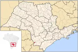The location of Bom Sucesso de Itararé as shown within the map of the State of São Paulo