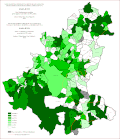 Share of ethnic Muslims in Sarajevo by settlements 1991