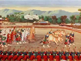 Royal Ploughing Ceremony, Saya Chone, watercolour 1907