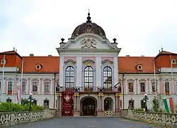 The corps de logis of the Royal Palace of Gödöllő, main entrance
