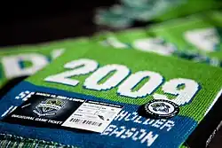 Match ticket for the Sounders' first game in Major League Soccer