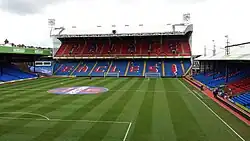 Sections of the bleachers and the field at Selhurst Part in 2015