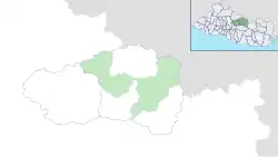 Location of Sensuntepeque (district) in Cabañas Department (above) and of Sensuntepeque City in El Salvador (below)