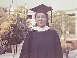 Mishra at her Master of Library Science Graduation ceremony in the USA in 1963