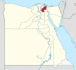 Sharqia Governorate on the map of Egypt
