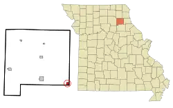 Location of Hunnewell, Missouri