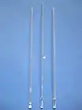 Plunger/insert centre, left 8&nbsp;mm "bottom length" outer tube suitable for Bruker and Varian NMR spectrometers, right 15&nbsp;mm outer tube suitable for Varian only