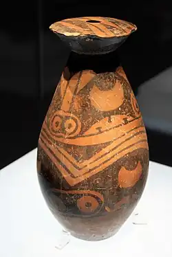 Pot; painted earthenware; height: 27.8&nbsp;cm; in the Shijia style; Shaanxi History Museum