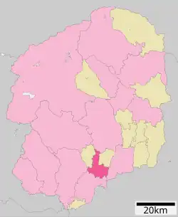 Location of Shimotsuke in Tochigi Prefecture