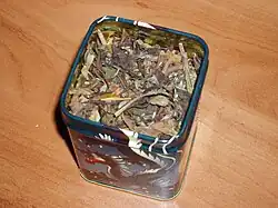 Shoumei tea is a white tea that is produced from naturally withered upper leaf and tips, with a stronger flavor reminiscent of lighter Oolong teas. It is mostly grown in the Fujian province or Guangxi province in China.[1]